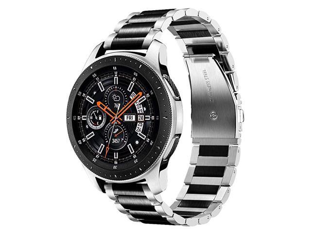 Band Comaptible with Galaxy Watch 46mm BandsGear S3 Frontier Band Men 22mm Solid Stainless Steel Strap Replacement for Samsung Galaxy Watch
