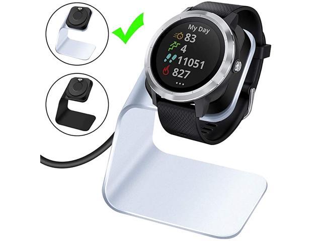 Charger Dock Compatible with Garmin Vivoactive 3 4 4S Vivoactive 3 MusicVenu Sq Premium Aluminm Charging Cable Stand Base Station USB Date Syn for