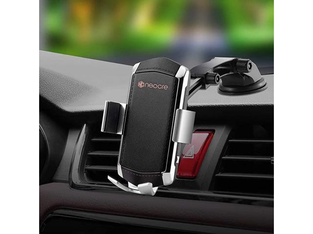 Car Charger Mount with QC 30 Car Adapter10W Qi Fast ChargingAuto Clamping Windshield Dash Air Vent Touch Sensing Automatic Retractable Clip Holder