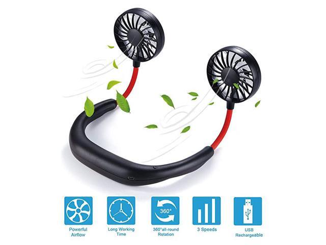 Fan Personal Fan band Fan Portable Fan Mini USB Hands Free Wearable Sports Rechargeable Fan 3 Speed 360 Degree Free Rotationadjustable Suitable for