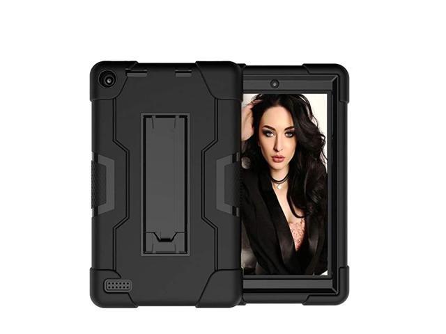 For AllNew Fire 7 Tablet Case Heavy Duty Shockproof Impact Resistant Hybrid Full Body Builtin Bracket Protective Case for AllNew Fire 79th