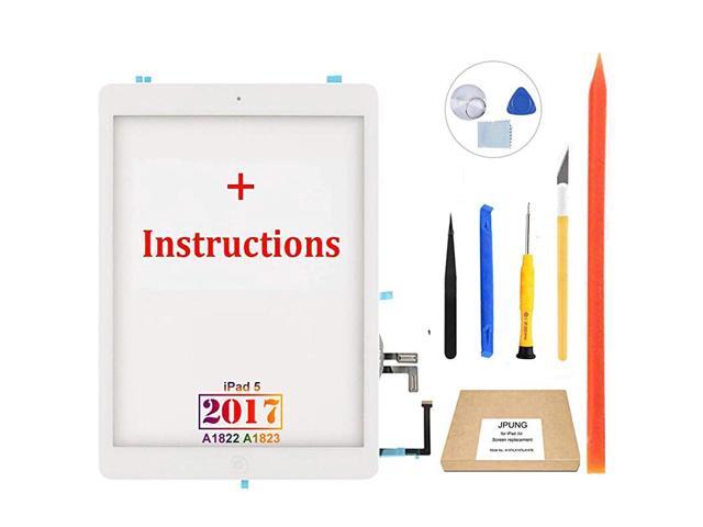 for iPad 5 5th Gen Touch Screen Digitizer Replacement 2017 97 Only for 5th Generation A1822 A1823 with Home Button No Touch IC Full Repair Kit