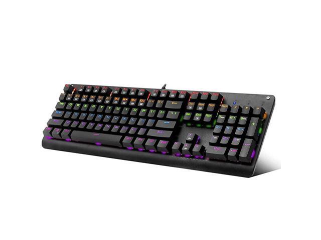 Mechanical Keyboard K600 LED Rainbow Backlit Mechanical Gaming Keyboard 104 Key Gamers Keyboard PC Computer USB Wired Gaming Keyboard Brown