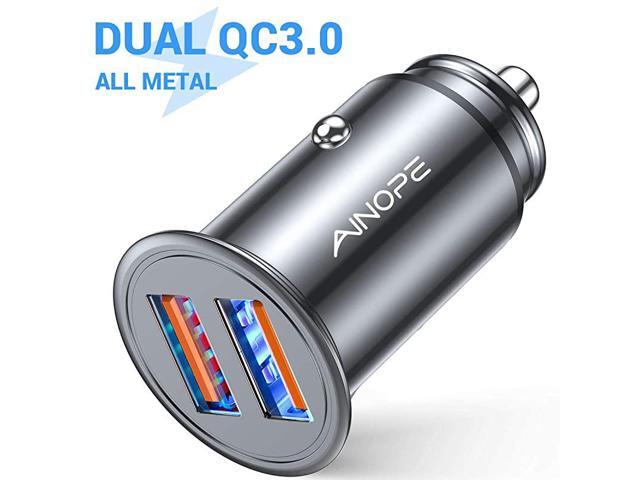 USB Car Charger Dual QC30 Port 36W6A All Metal Fast Car Charger Mini Cigarette Lighter USB Charger Quick Charge Compatible with iPhone 1111