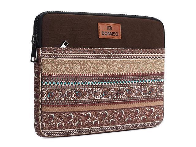 125 inch Tablet Sleeve Case Canvas Fabric Flower Pattern Cover for Apple 13 MacBook Pro Retina Display 13 MacBook Air 129 iPad Pro 125 Notebook Brown