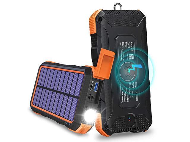 Solar Charger 24000mAh 18W USB C Power Bank QC 30 Portable Wireless Charger with 4 Outputs Solar Phone Charger for Smartphone Tablet and Laptop