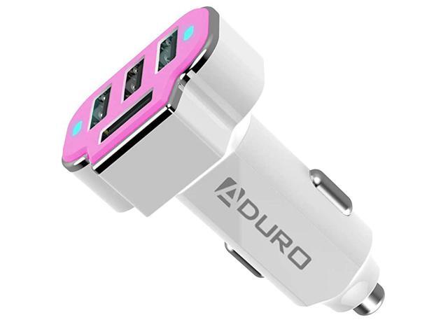 4 Port Car Charger USB Adapter 12V Fast Car Charger USB Adapter Power Station 52A26W Output Pink