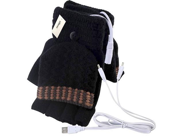 USB Heated Gloves Mitten for Women Men full and half hands warm laptop gloves with doublesided heating for indoor or outdoor winter usb powered