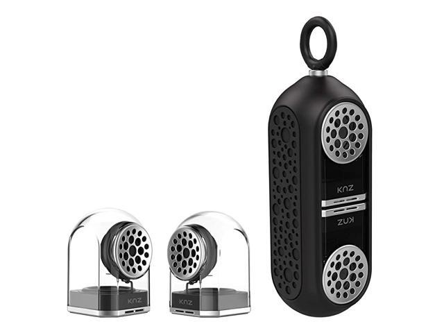 GoDuo Portable Bluetooth Speakers with Magnetic Connectable Base LR True Stereo Sound and Bass Water and Shock Resistant 18 hr playtime Builtin Mic