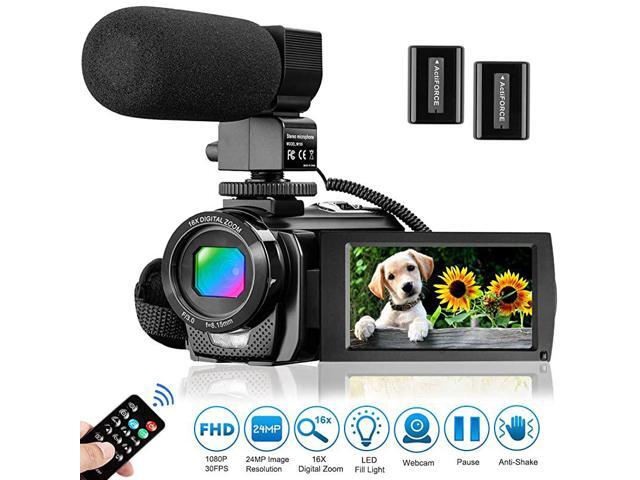 Video Camera Camcorder for YouTube Digital Vlogging Camera FHD 1080P 30FPS 24MP 16X Digital Zoom 30 Inch 270° Rotation Screen Video Recorder with