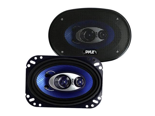 4 x 6 Three Way Sound Speaker System Pro Mid Range Triaxial Loud Audio 240 Watt per Pair w 4 Ohm Impedance and 34 Piezo Tweeter for Car Component