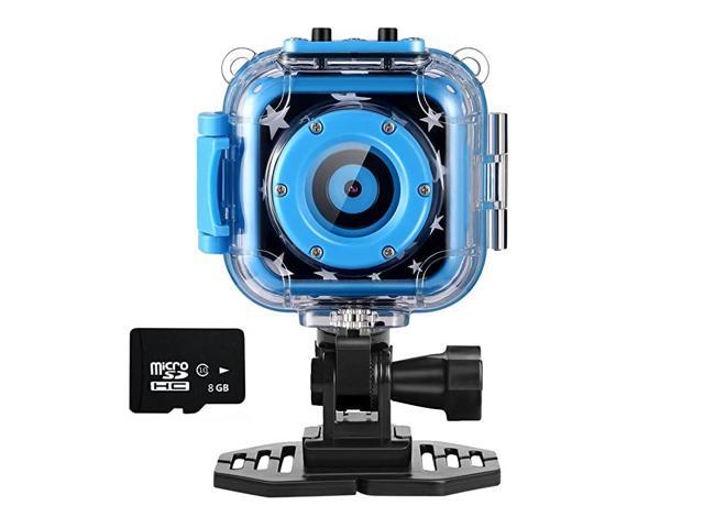 Kids Waterproof Camera with Video Recorder Includes 8GB Memory Card Blue