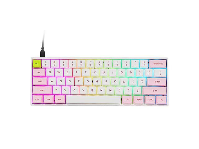SKYLOONG SK61 61 Keys Hot Swappable Mechanical Keyboard with RGB Backlit NKRO IP6X Waterproof TypeC Cable for WinMacGaming Gateron Optical Brown Pink