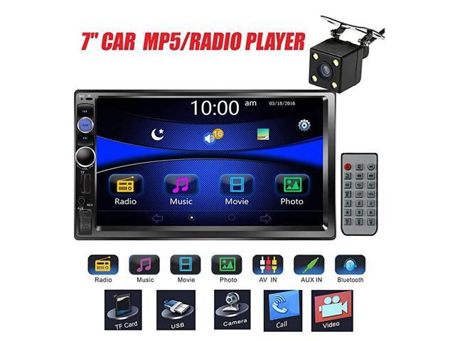 Car Stereo Double Din 7 Touchscreen in Dash Stereo Car Audio Video Player Bluetooth FM AM Radio Mp3 TFUSB AUXinSubwooferSteering Wheel Controls +
