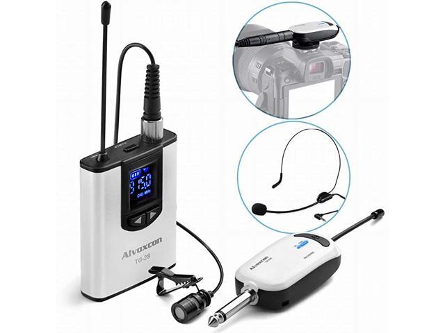 Wireless Headset Lavalier Microphone System Wireless Lapel Mic Best for iPhone DSLR Camera PA Speaker YouTube Podcast Video Recording Conference