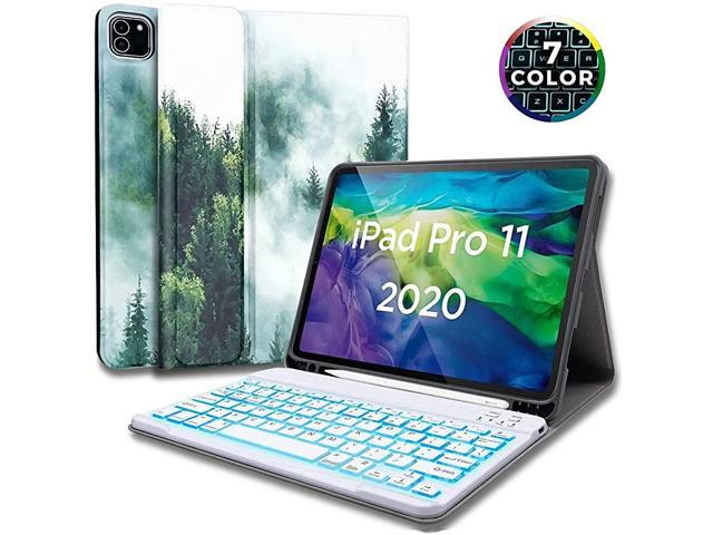 Backlit Keyboard Case for iPad Pro 11 201820201st 2nd GenerationDetachable Wireless Keyboard Support Apple Pencil Charging PU Folio Stand Cover for