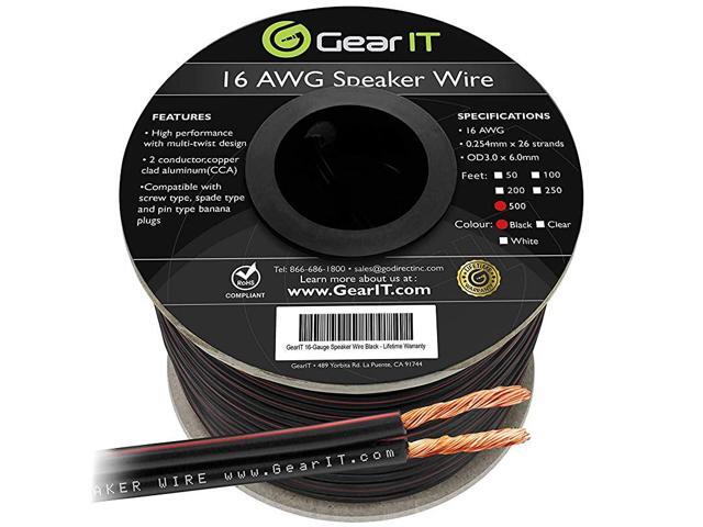 16AWG Speaker Wire Pro Series 16 Gauge Speaker Wire Cable 500 Feet 1524 Meters Great Use for Home Theater Speakers and Car Speakers Black