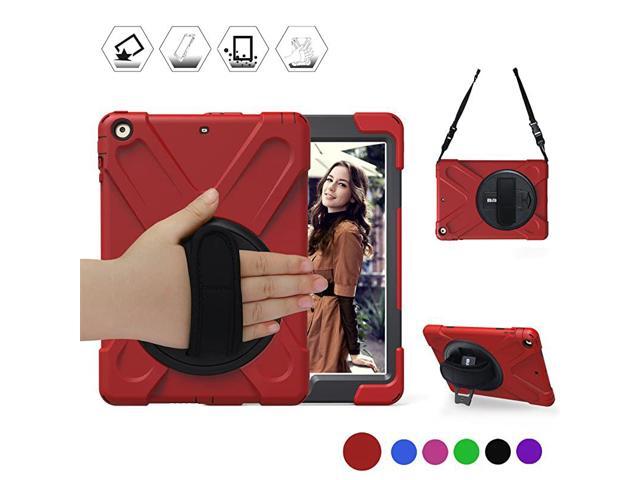 iPad Air Shockproof Case Heavy Duty FullBody Rugged Protective Case with 360 Degree Swivel KickstandHand StrapShoulder Strap for iPad Air A1474