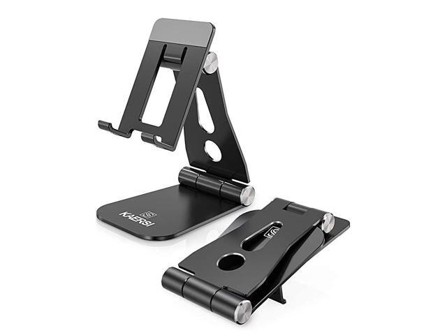 Cell Phone Stand 2 Hinge Adjustable Foldable Phone Stand Holder Cradle Dock for Desk Home Office Travel Compatible with Smartphone Android iPhone