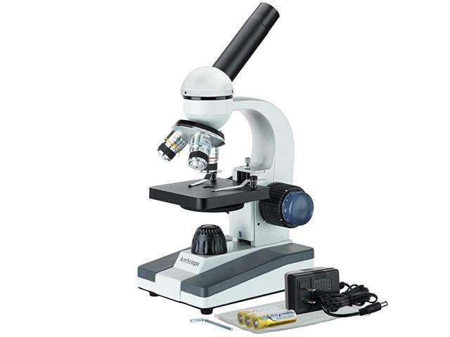 M150CPS25 Compound Monocular Microscope WF10x and WF25x Eyepieces 40x1000x Magnification LED Illumination Brightfield SingleLens Condenser Coaxial