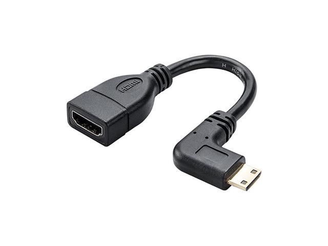 Mini HDMI to HDMI Cable 05ft 90 Degree Left Angle MiniHDMI Male to HDMI Female AdapterSupport 1080P Full HD3Dfor CameraCamcorderGraphics