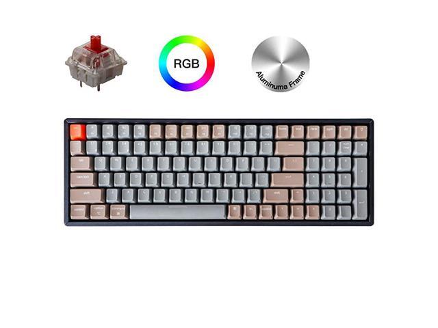 K4 Wireless BluetoothUSB Wired Gaming Mechanical Keyboard Compact 100 Keys RGB LED Backlit Gateron Red Switch NKey Rollover Aluminum Frame for Mac