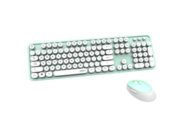 Colorful Computer Wireless Keyboard Mouse Combos Typewriter Flexible Keys Office FullSized Keyboard 24GHz DropoutFree Connection and Optical Mouse