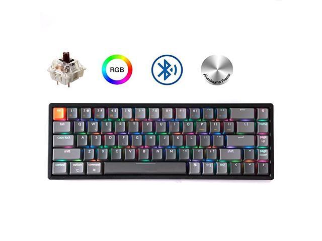 K6 68Key Wireless BluetoothUSB Wired Gaming Mechanical Keyboard Compact 65 Layout RGB LED Backlit NKey Rollover Aluminum Frame for Mac Windows