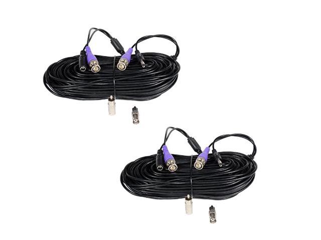 2 Pack 100ft HD Security Camera Video Power Cables PreMade AllinOne Extension Wire Cord with BNC RCA Connectors for 720P 960P 960H CCTV