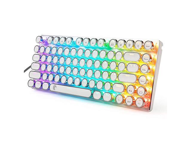 RGB Mechanical Gaming Keyboard USB Keyboard with Compact 81 Keys Blue Switch Pink