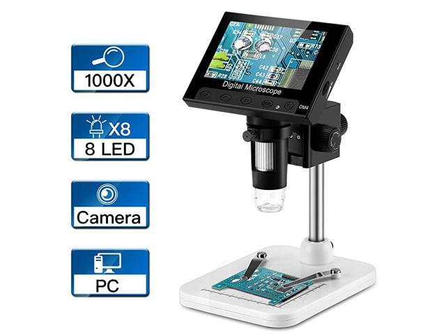 43 inch LCD Digital USB Microscope Endoscope Record 1000X Magnification Zoom 8 Adjustable LED Light MicroSD Storage Camera Video Recorder for