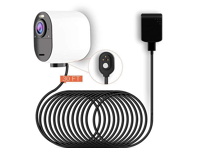 Arlo Ultra Cable Taken Weatherproof OutdoorIndoor Magnetic Charging Cable and Power Adapter for Arlo Ultra 4K Security Camera Black