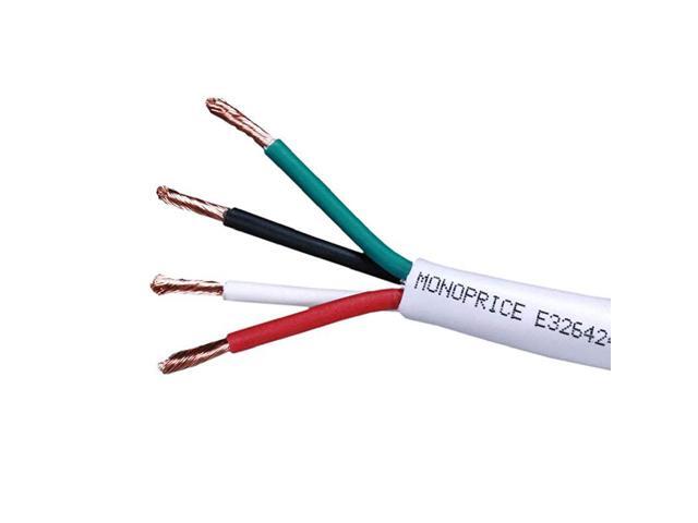 Access Series 18 Gauge AWG CL2 Rated 4 Conductor Speaker WireCable 100ft Fire Safety in Wall Rated Jacketed in White PVC Material 999 OxygenFree