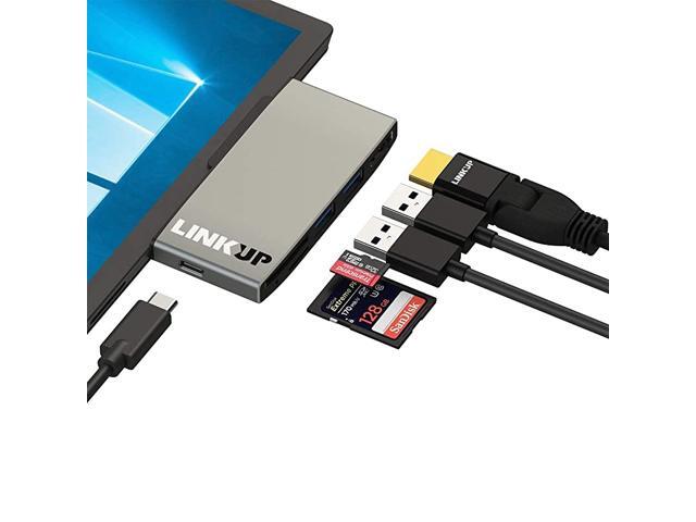 Surface Pro 7 Compatible SD Card Micro Memory Reader Adapter Hub 6in1 Docking Station 4K HDMI SDMicroSD Card Slots 2 x USBA 30 1 x USBC Ports