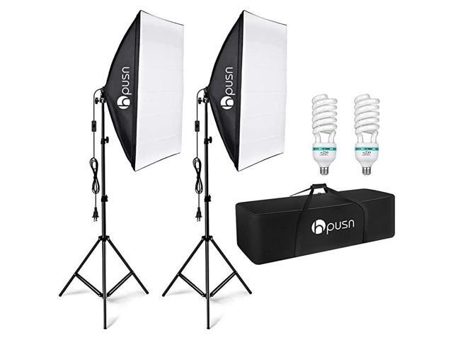 Softbox Lighting Kit Professional Studio Photography Equipment Continuous Lighting with 85W 5400K E27 Socket and 2 Reflectors 50 x 70 cm and 2