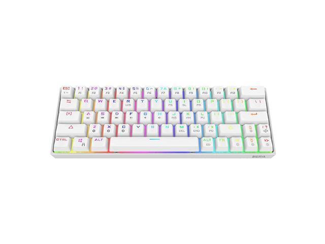 Wireless 60 Mechanical Gaming Keyboard White Bluetooth 40 Wired True RGB Backlit Compact 63 Key Computer Keyboard Full Keys Programmable Brown
