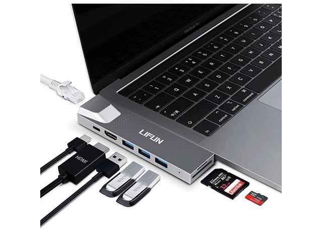 MacBook Pro USB C Hub 8in1 USB C Adapter with 4K HDMI USB 30 100W PD Ethernet Port and SDTF Card Reader Multiport Dongle for MacBook Air 20202019