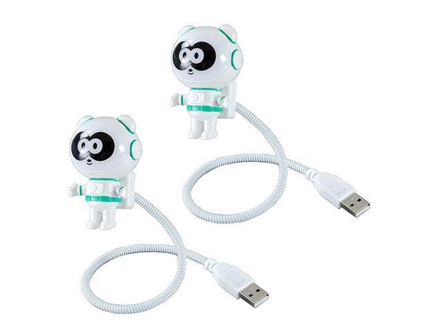 Creative Design Energy Saving Panda Astronaut Spaceman USB LED Night Light Computer Laptop Notebook Mini Keyboard Lamp USB Charging Port Design