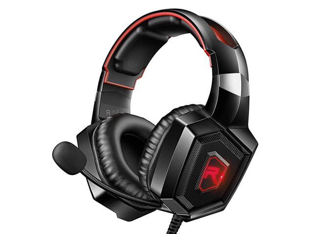 Gaming Headset for PS4 Xbox One PC Headset wSurround Sound Noise Canceling Over Ear Headphones with Mic LED Light Compatible with PS5 PS4 Xbox One