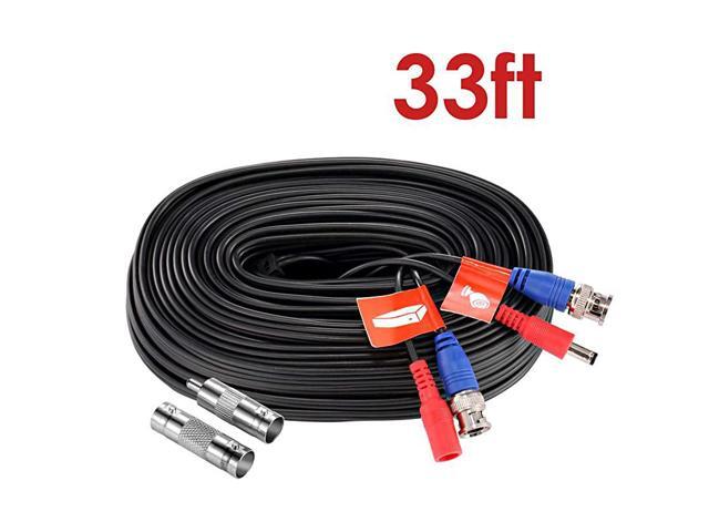 16ft Allinone BNC Video Power Cables 5M bnc Extension CCTV Wire Cord for Security Camera dvr Surveillance System Black with BNC RCA Connector