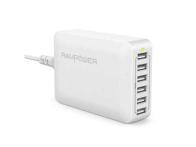 USB Charger 60W 12A 6Port Desktop USB Charging Station with iSmart Multiple Port Compatible iPhone 12 Mini SE 11 Pro Max XS XR X iPad Pro Air Mini