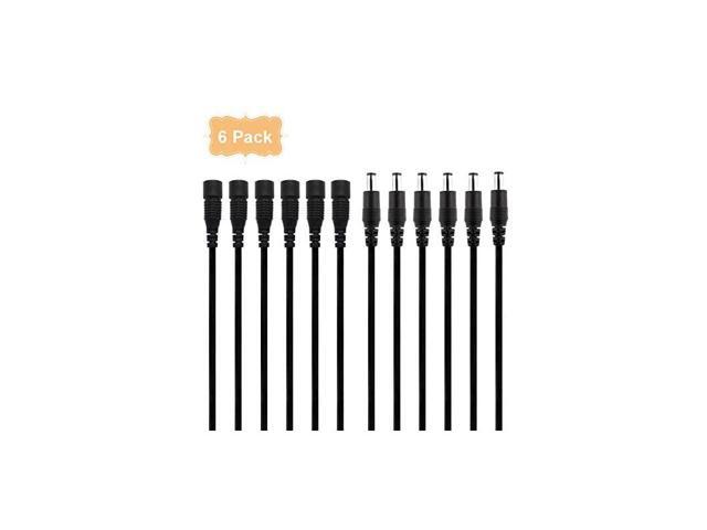 Extension Cord 6 Pack 10ft DC 12V Supply Adapter Extension Cable 21mm × 55mm Plug for Wireless IP Security Cameras LED Strip Lights Baby Monitor