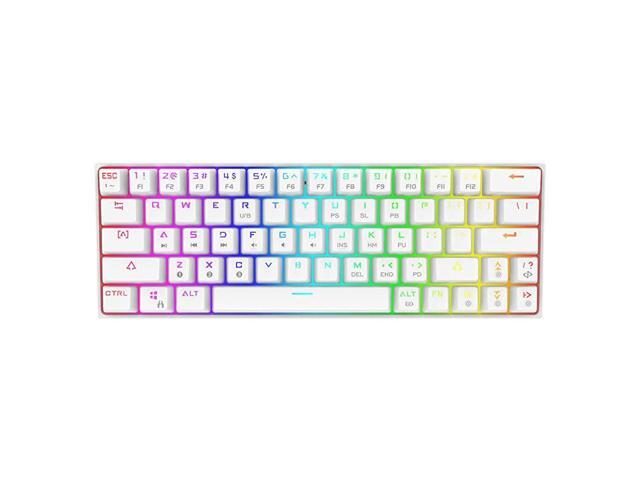 Wireless 60 Mechanical Gaming Keyboard White Bluetooth 40 Wired True RGB Backlit Compact 63 Key Computer Keyboard Full Keys Programmable Black