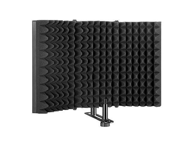 Microphone Isolation Shield Foldable Adjustable Durable Studio Recording Microphone Isolator Panel for Stand Mount or Table Top