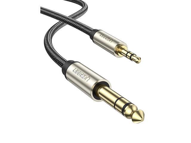 635mm 14 Male to 35mm 18 Male TRS Stereo Audio Cable with Zinc Alloy Housing and Nylon Braid Compatible for iPod LaptopHome Theater Devices and