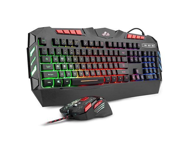 RGB LED Backlight Wired Gaming Keyboard and Mouse ComboPC Gaming KeyboardOffice Keyboard for WindowsAndroidMacXboxPCLaptopAndriod TV