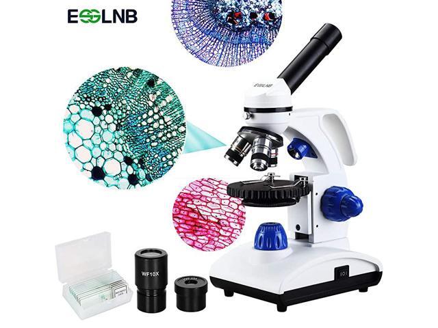 Microscope 1000X Student Microscope for Kids LED Biological Light Microscope with Slides and Phone Adapter AllMetal Optical Glass Lenses