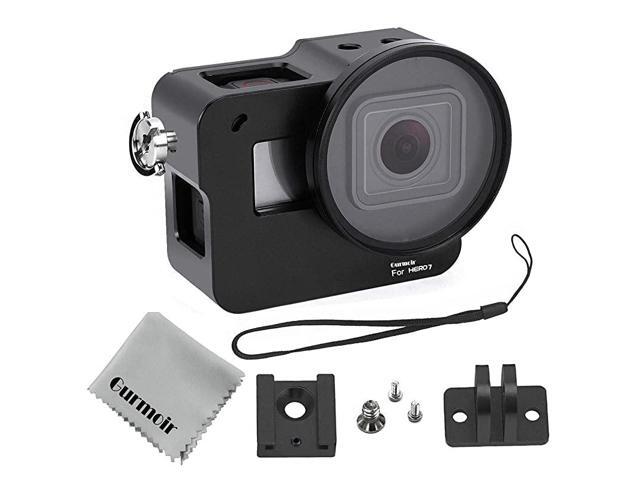 Case Aluminum Alloy Frame Housing for Gopro Hero 7 BlackHero2018 Action Camera Protective Metal Side Open Shell with 52mm UV Filter and Back Door