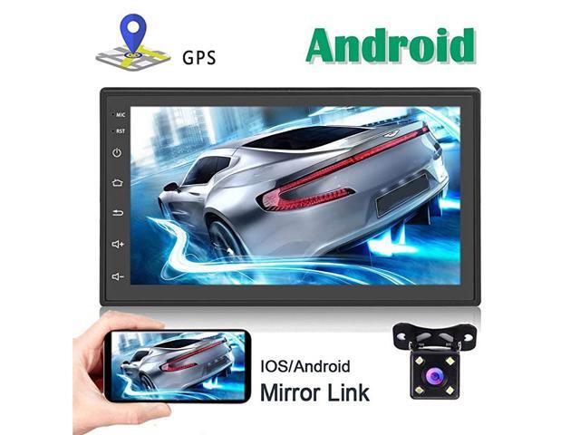 Double Din Car Stereo with GPS Navigation Bluetooth FM Radio Reciever 7 Inch Capacitance Touch Screen Support WiFi Connect Mirror Link for iOS