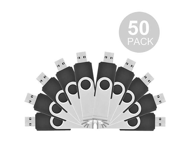 50 Pack 4GB Bulk Flash Drive USB 20 Thumb Drive Swivel Memory Stick with Led Indicator Jump Drive Compatible with Computer Data Storage Black